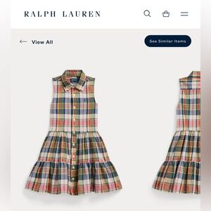 Ralph Lauren Kids Plaid Cotton Madras Shirtdress